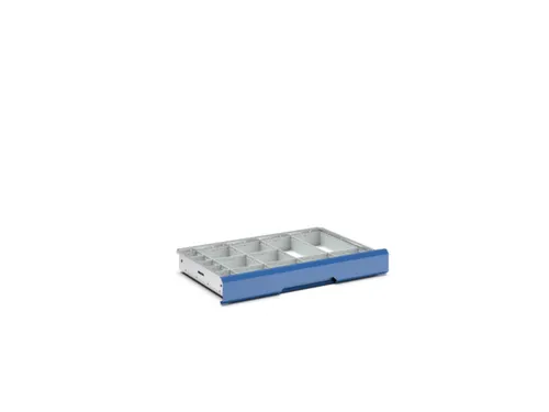 lade-indelingsset,24vakken,v. kast BxD 800x550mm,PP,lichtgrijs