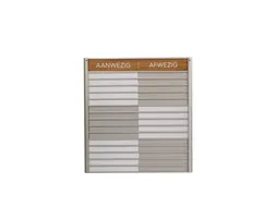 Menoor In-Uit bord 15 namen Aluminium Aanwezig/Afwezig Houtlook