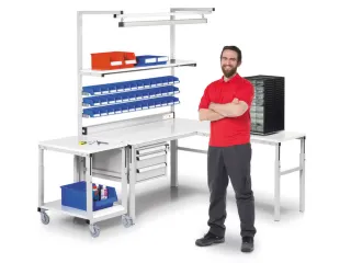 Bijzetwagen Hxbxd 650-900X700X500Mm Ral7045 - 5