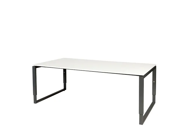 Domino Plus Vergadertafel Hoogte Instelbaar 200x100 Wit 25mm Zwart