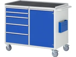 gereedschapswagen 975x1145x650mm metaalblad 450kg 5 laden+kast RAL5010