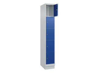 lockerkast,HxBxD 1950x300x500mm,1x5vakken,vak B 300mm,cil.-slot,sokkel - 1