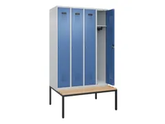 locker met bank,HxBxD 2120x1200x815mm,4vak,vak B 300mm,cilinderslot
