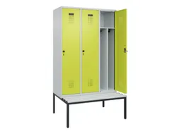 locker met bank,voor scheiding van kleding,HxBxD 2120x1200x815mm,3vak