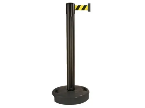 Afzetsysteem Paal Pvc 970x90mm Band Geel/Zwart Paal Zwart