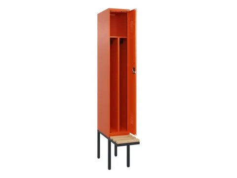 locker met bank,voor scheiding van kleding,HxBxD 2120x300x815mm,1vak