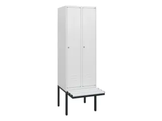 locker met bank,HxBxD 1950x600x815mm,2vak,vak B 300mm,cil.-slot - 1