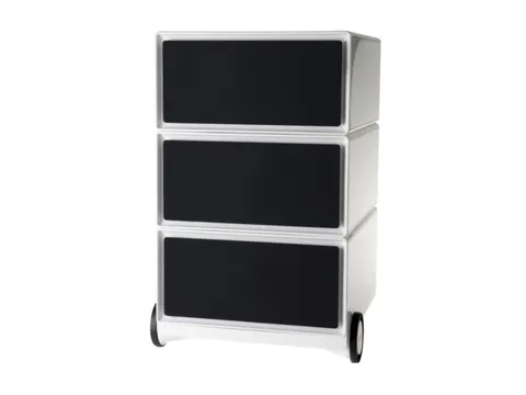 mobiel ladeblok,HxBxD 642x390x436mm,3lade(n),romp wit,front zwart