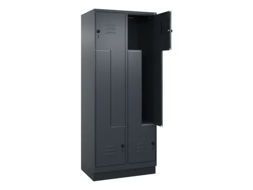 Z-garderobekast,HxBxD 1950x800x500mm,vak B 200/400mm,draaigrendel