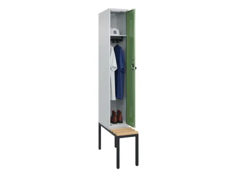 locker met bank,HxBxD 2120x300x815mm,1vak,vak B 300mm,draaigrendel