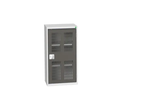 wandkast 1000x525x350mm 2xStalen bodem sokkel Ral 7035 front Ral 7016
