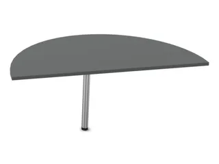 aanbouwtafel,HxBxD 740x1400x700mm,halfrond,MS-donkergrijs - 2