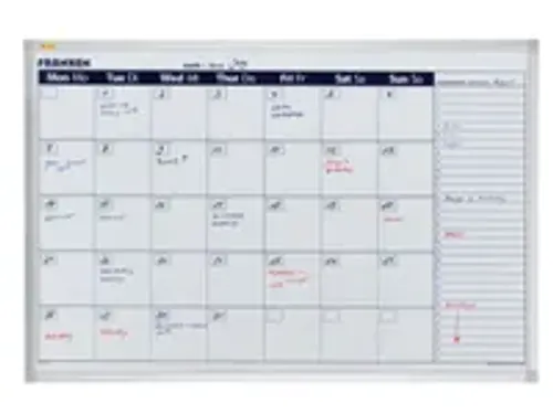 OUTLET maandplanners HxB 600x900mm gelakt magnetisch bord wit maand/pl