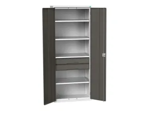 universele kast,HxBxD 2000x800x550mm,4xStalen bodem,2lade(n) - 1