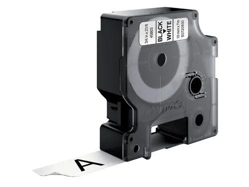 Labeltape Dymo 45803 LabelManager D1 polyester 19mm zwart op wit