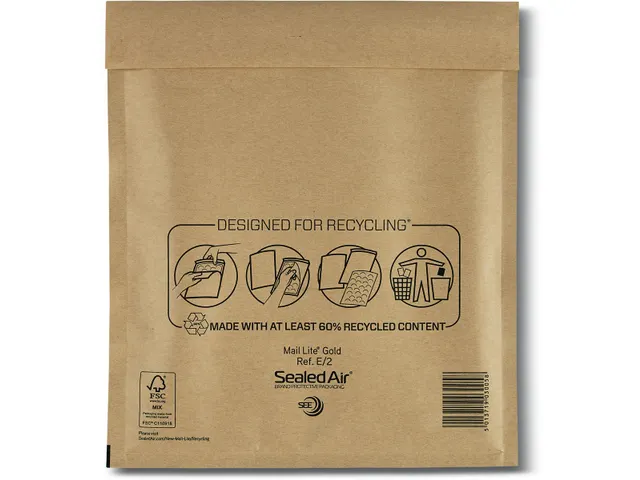 Mail Lite Gold Luchtkussenenveloppen E/2 220x260mm Kraft 200 stuks
