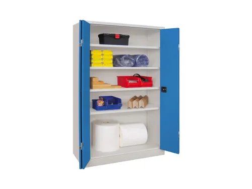 Ruime Vouwdeurkast 1950x1200x400mm 4legborden Ral7035 Front Ral5012