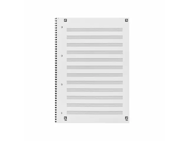 Cahier de musique Oxford A4+ 4 perforations 50 feuilles bleu
