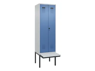 locker met bank,voor scheiding van kleding,HxBxD 2120x600x815mm,2vak - 2