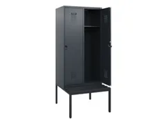 locker met bank,HxBxD 1950x800x815mm,2vak,vak B 400mm,draaigrendel