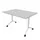 klaptafel,HxBxD 750x1200x700mm,hoekig,T-voet wit,ovale buis,blad grijs