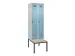locker met bank,voor scheiding van kleding,HxBxD 2120x600x815mm,2vak