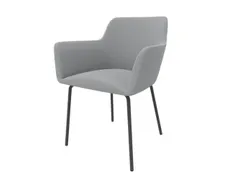 Bezoekersstoel 4Voeten Ronde Buis Donkergrijs Lichtgrijs