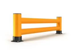 aanrijdbeveiligingsplank,dubbele plank,HxL 600x2500mm,HDPE,geel/zwart