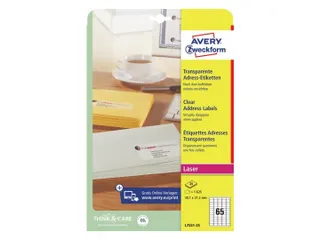 Mini Etiket 38.1x21.2mm Laserprinter transparant 1625 stuks - 2