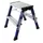 Verrijdbaar Vouwtrapje Aluminium 2x2treden 4 Geveerde Wielen Blauw