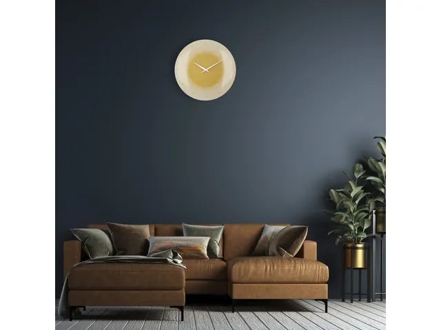 Horloge murale Nextime dia 50cm verre sphérique bleu plastique Deep