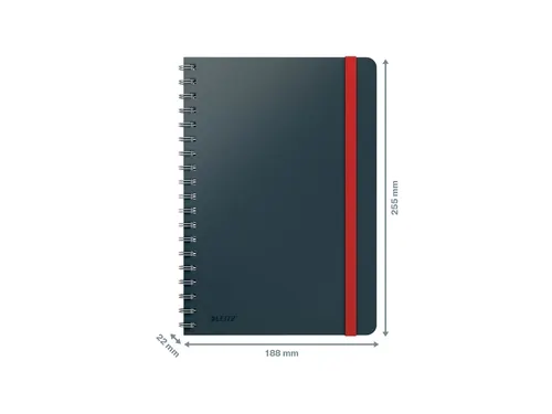 Notitieboek Leitz Cosy B5 lijn spiraal grijs