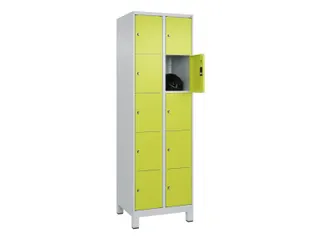 lockerkast,HxBxD 1950x600x500mm,2x5vakken,vak B 300mm,cil.-slot,voeten - 1