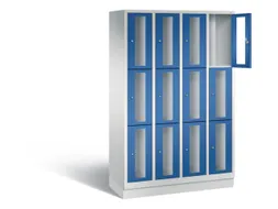 Lockerkast 1800x1190x500mm 4x3 vakken Cilinderslot, Sokkel, RAL5010