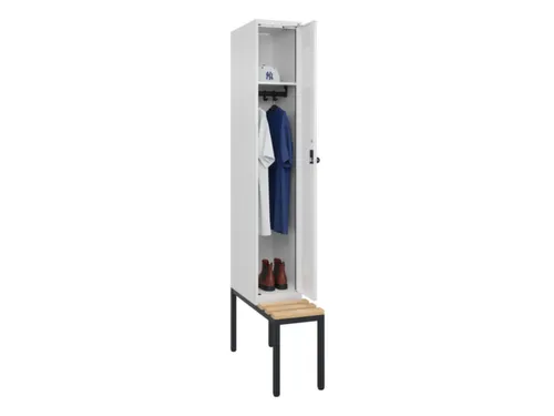 locker met bank,HxBxD 2120x300x815mm,1vak,vak B 300mm,draaigrendel