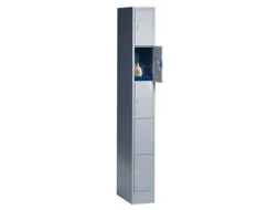 lockerkast,HxBxD 1950x240x480mm,1x5vakken,romp RAL7021,front RAL7021