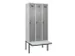 locker met bank,voor scheiding van kleding,HxBxD 2120x900x815mm,3vak