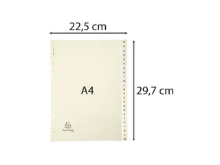 Tabbladen karton 155 g 24 tabs A-Z ivoor - 1