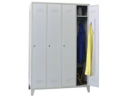 locker,RAL 7035,HxBxD 1850x1200x500mm,4vak,vak B 300mm,draaigrendel