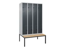 Z-garderobekast,HxBxD 2120x1200x815mm,8vak,vak B 300mm,draaigrendel