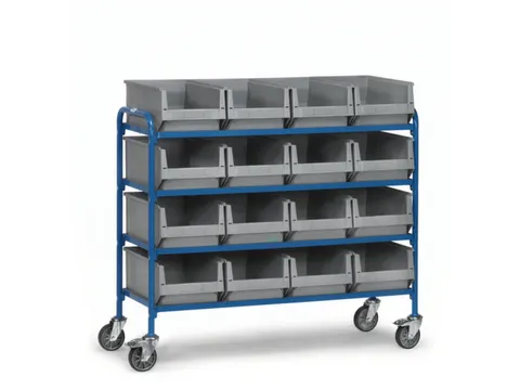 bijzetwagen,draagverm. 250kg,4etage(s),open,laadvl. LxB 1250x470mm