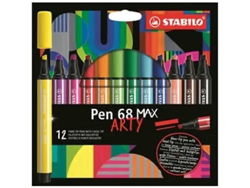 Viltstift STABILO Pen 68 /12 Max Arty assorti etui à 12 stuks