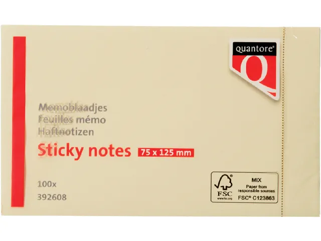 Memoblok Quantore 76x127mm geel