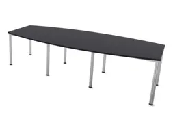 vergadertafel,HxBxD 740x2800x1200mm,vatvormig,CC-zwart