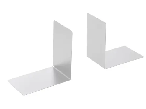 Boekensteun Westcott grijs metaal 2 stuks 90x140x140mm