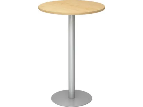 statafel,HxØ 1116x800mm,rond,schotelvoet zilverkleurig,ronde buis