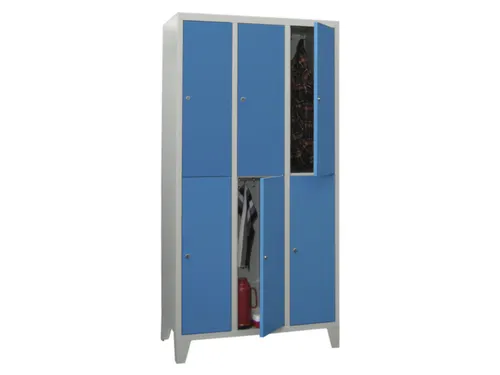 lockerkast,HxBxD 1850x1200x500mm,3x2vakken,RAL7035,front RAL5012