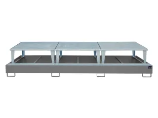 opvangbak,v. 3xIBC,opvangvol. 1000l,HxBxD 780x3850x1460mm - 2