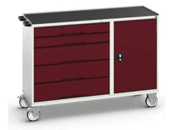 montagetafel 965x1300x550mm staalblad 5 laden kast front RAL3004
