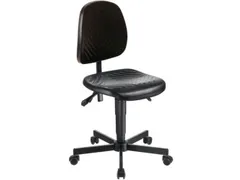 Werkplaatsstoel,standaardzitting zwart,PU-schuim